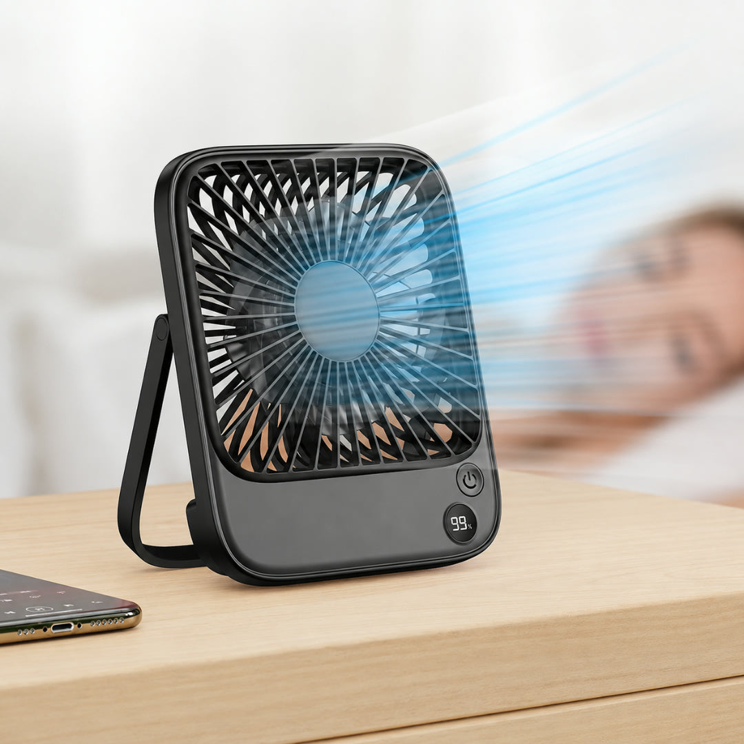 Tragbarer Ventilator mit Akku – 4 Geschwindigkeitsstufen | Karnz