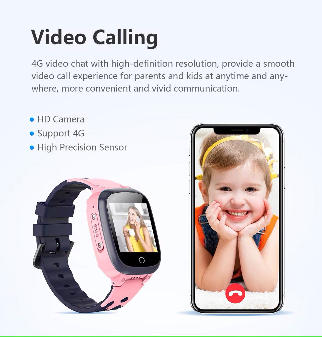 Sandsberg | Kinder 4G GPS Smartwatch | Videoanruf, SOS, WLAN-Ortung