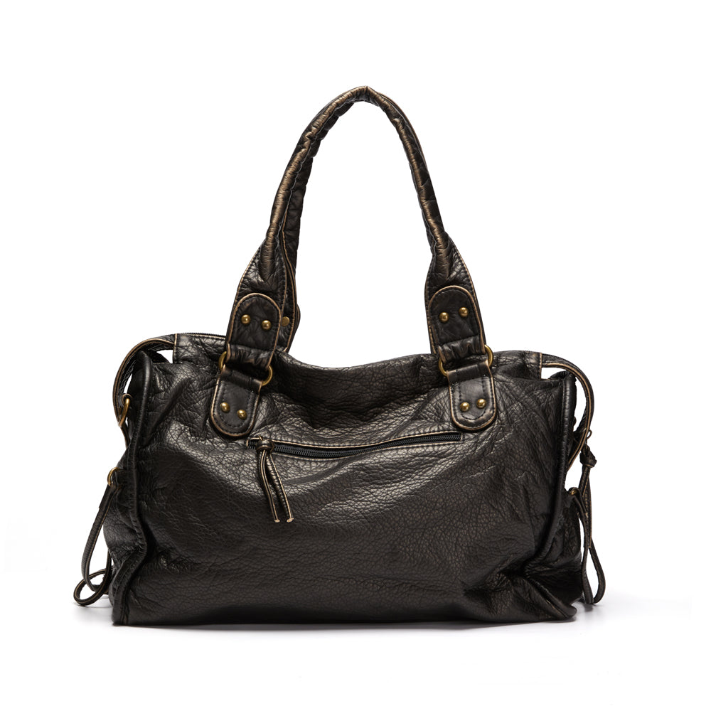Damen Schultertasche PU-Leder geräumig mit Laptopfach und verstellbarem Schulterriemen | Karnz