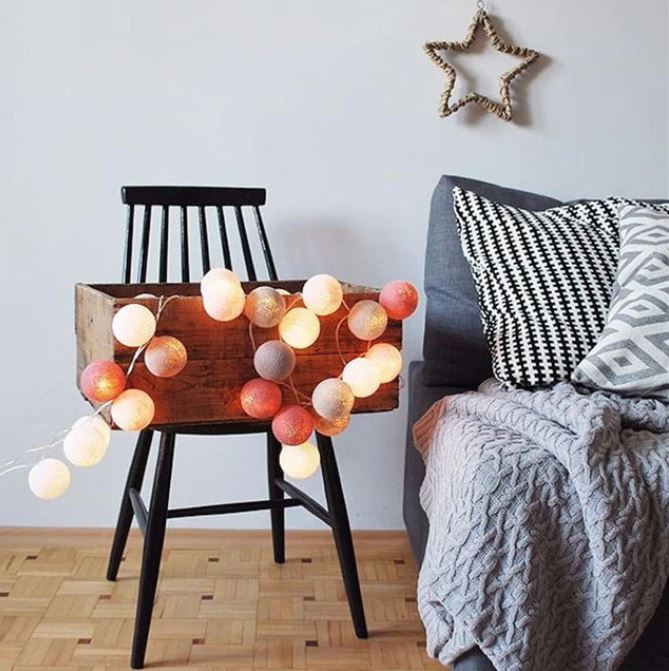 Fröhliche Baumwolle Licht Ball Girlande - LumiBall | Karnz