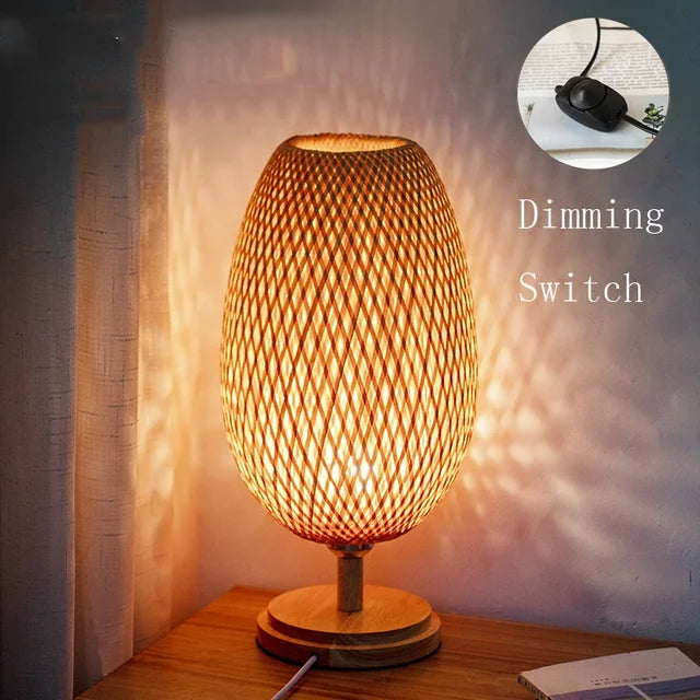 RustiekLicht - Vintage Bambus Tischlampe | Handgefertigt & Nachhaltig | Perfekt für Wohnzimmer & Schlafzimmer | Karnz