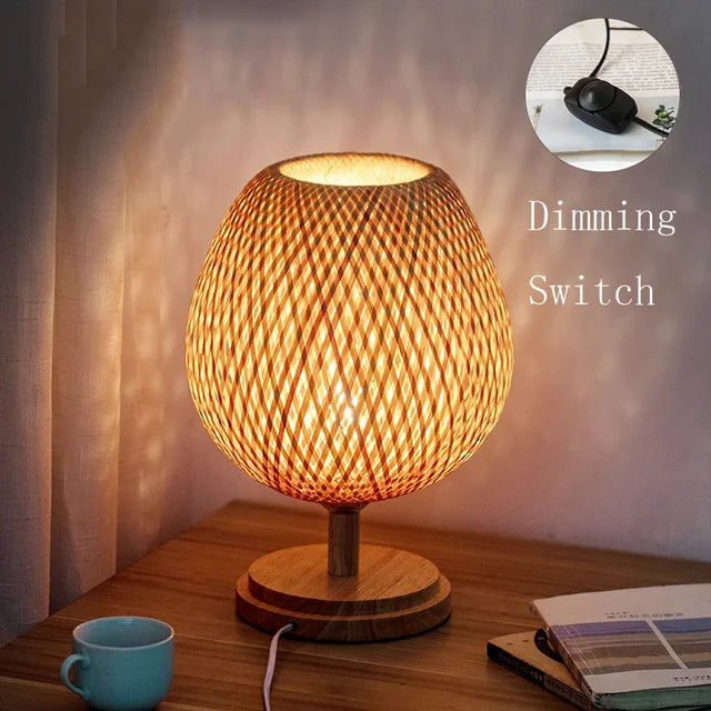 RustiekLicht - Vintage Bambus Tischlampe | Handgefertigt & Nachhaltig | Perfekt für Wohnzimmer & Schlafzimmer | Karnz