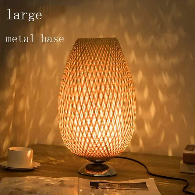 RustiekLicht - Vintage Bambus Tischlampe | Handgefertigt & Nachhaltig | Perfekt für Wohnzimmer & Schlafzimmer | Karnz