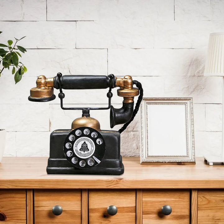 Antike Telefon Dekoration – Nostalgische Retro Tischdekoration für Wohnzimmer und Büro | Karnz