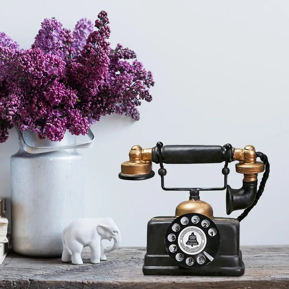 Antike Telefon Dekoration – Nostalgische Retro Tischdekoration für Wohnzimmer und Büro | Karnz
