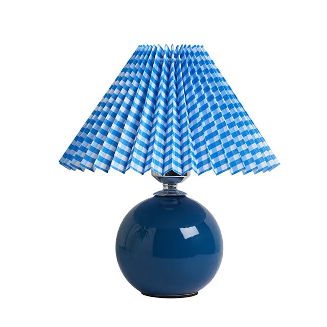 Elegante Tischlampe im Vintage-Stil - Antikes Design mit Plissee-Lampenschirm, Retro-Tischleuchte für Wohnzimmer & Schlafzimmer, Dekorativ und Stilvoll | Karnz