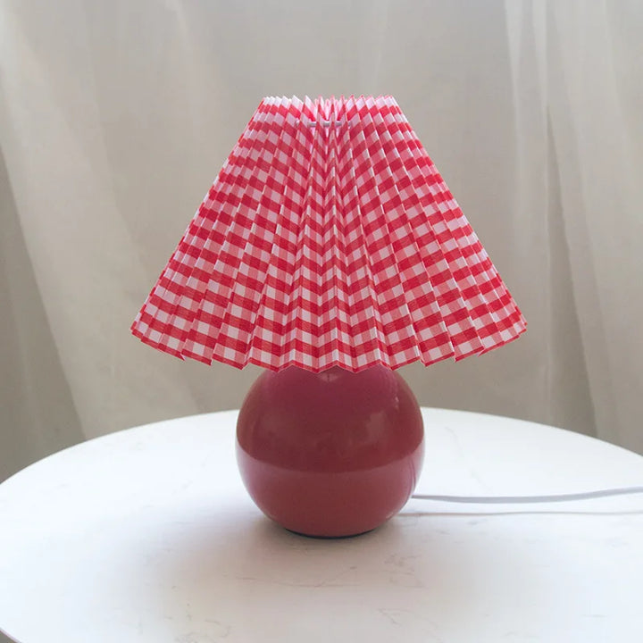 Elegante Tischlampe im Vintage-Stil - Antikes Design mit Plissee-Lampenschirm, Retro-Tischleuchte für Wohnzimmer & Schlafzimmer, Dekorativ und Stilvoll | Karnz