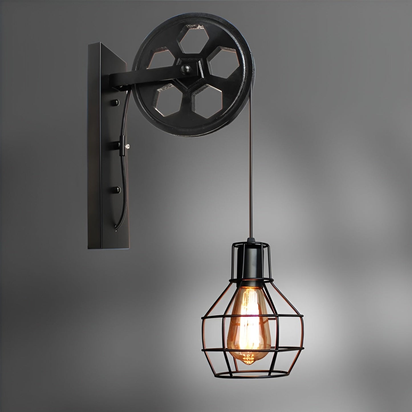 Vintage Industrial LED Wandleuchte - IronGlare | Karnz