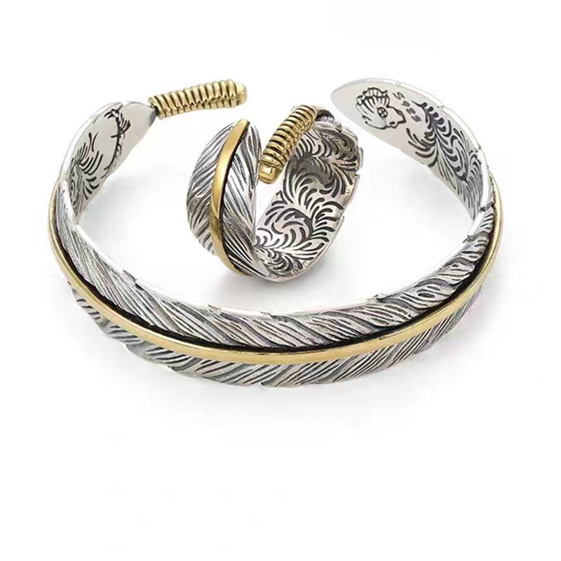 Vogel | Vintage-inspiriertes Federarmband im Edgy Punk-Look