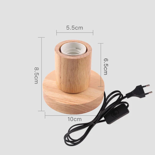 Retro Holz Tischlampe mit Lichterkugel – Dekorative Beleuchtung für Zuhause | Karnz