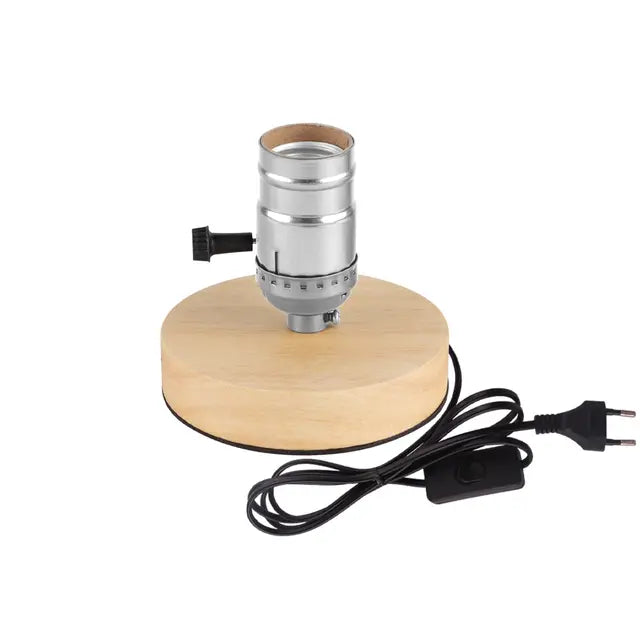 Retro Holz Tischlampe mit Lichterkugel – Dekorative Beleuchtung für Zuhause | Karnz