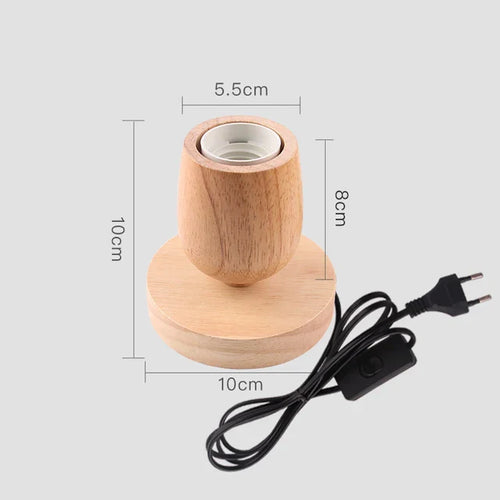 Retro Holz Tischlampe mit Lichterkugel – Dekorative Beleuchtung für Zuhause | Karnz