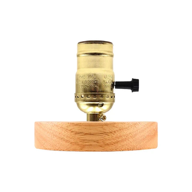 Retro Holz Tischlampe mit Lichterkugel – Dekorative Beleuchtung für Zuhause | Karnz