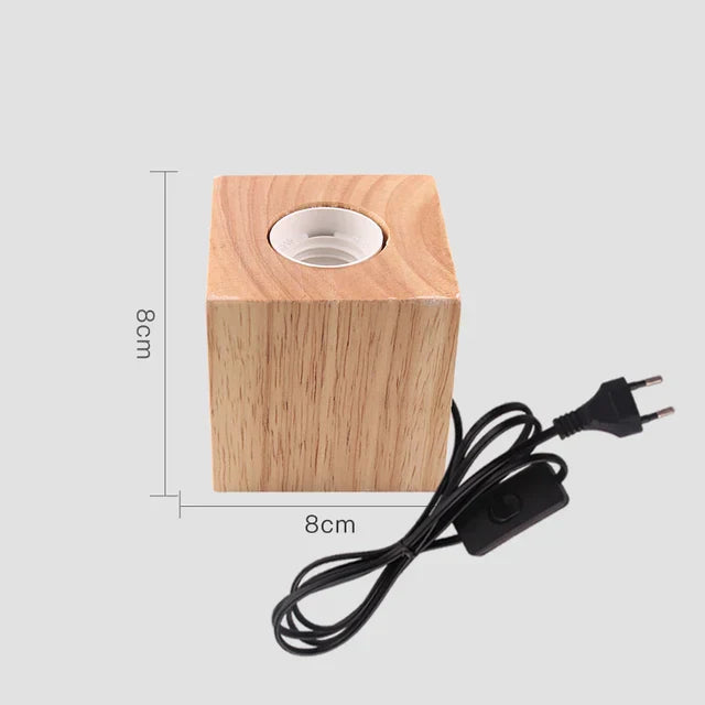 Retro Holz Tischlampe mit Lichterkugel – Dekorative Beleuchtung für Zuhause | Karnz