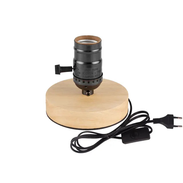 Retro Holz Tischlampe mit Lichterkugel – Dekorative Beleuchtung für Zuhause | Karnz