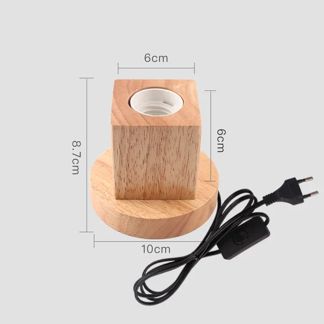 Retro Holz Tischlampe mit Lichterkugel – Dekorative Beleuchtung für Zuhause | Karnz
