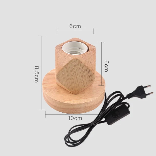 Retro Holz Tischlampe mit Lichterkugel – Dekorative Beleuchtung für Zuhause | Karnz