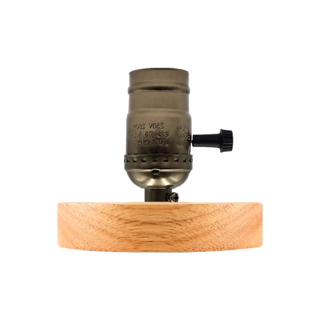 Retro Holz Tischlampe mit Lichterkugel – Dekorative Beleuchtung für Zuhause | Karnz