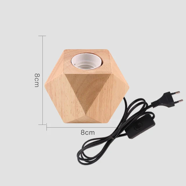 Retro Holz Tischlampe mit Lichterkugel – Dekorative Beleuchtung für Zuhause | Karnz