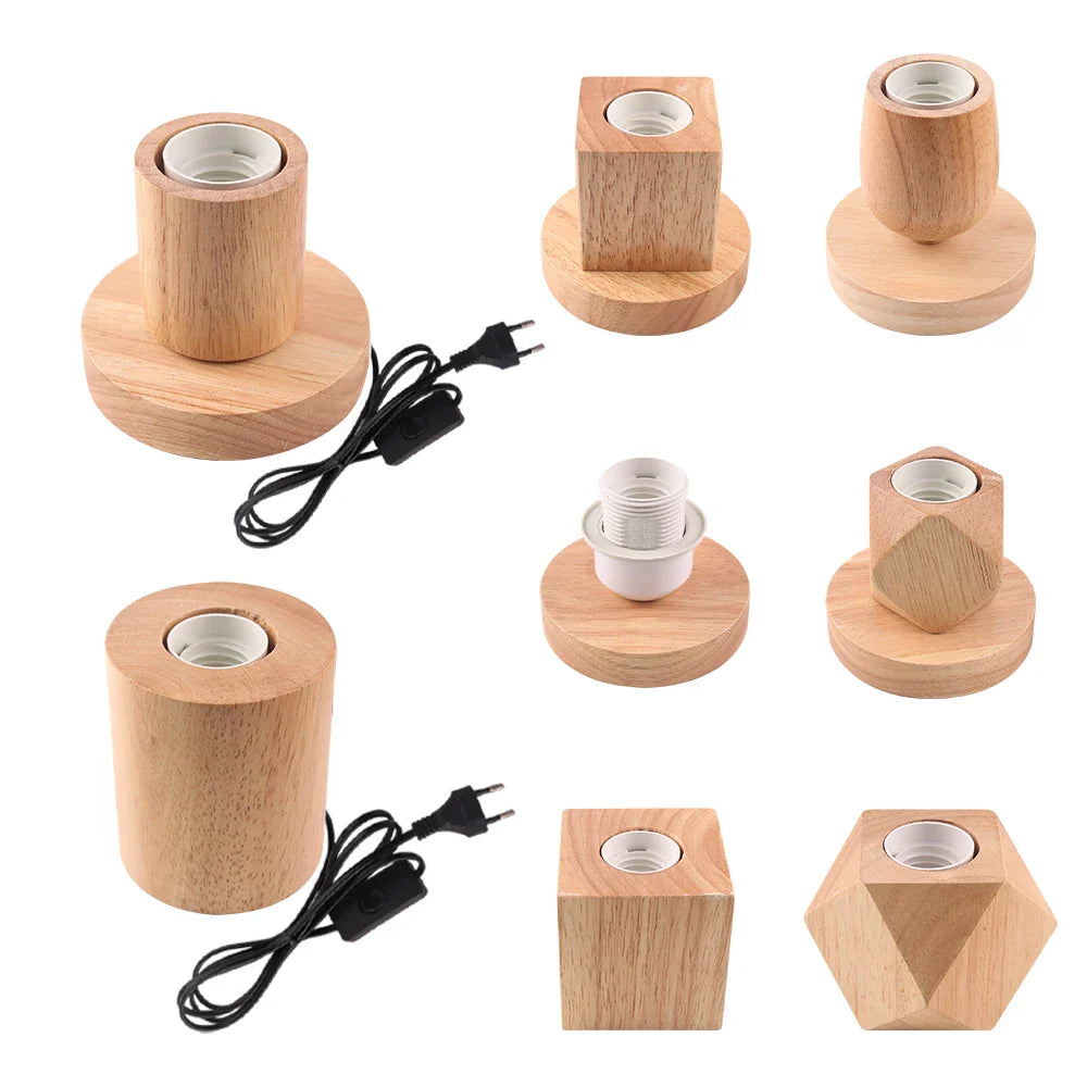 Retro Holz Tischlampe mit Lichterkugel – Dekorative Beleuchtung für Zuhause | Karnz