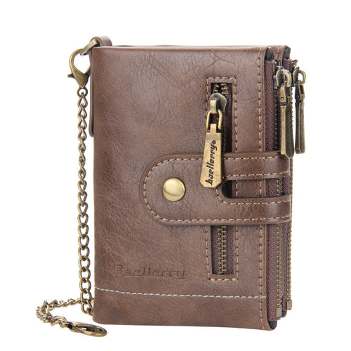 Vintage Doppelreißverschluss Brieftasche mit mehreren Kartenfächern für Herren | Karnz