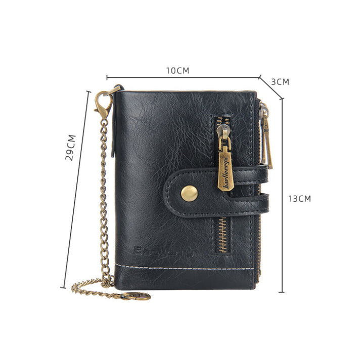 Vintage Doppelreißverschluss Brieftasche mit mehreren Kartenfächern für Herren | Karnz
