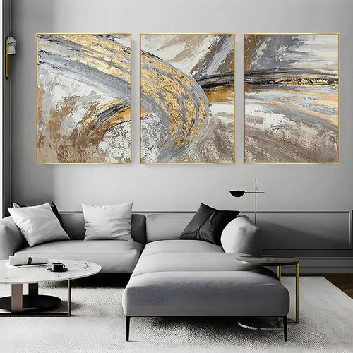 Vintage Golden Beige Abstract Wandkunst Fine Art Leinwanddrucke Poster Bilder für modernes Wohnzimmer Schlafzimmer Licht Luxus Wohnkultur