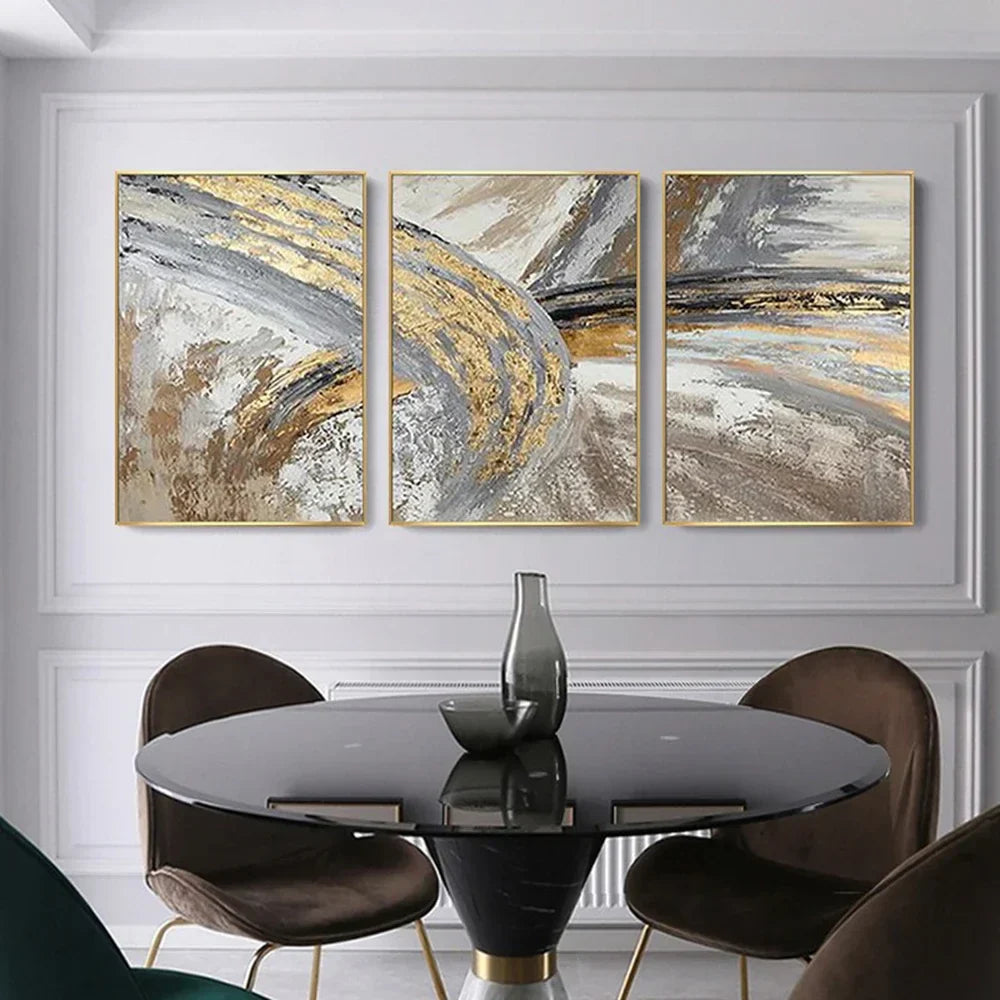 Vintage Golden Beige Abstract Wandkunst Fine Art Leinwanddrucke Poster Bilder für modernes Wohnzimmer Schlafzimmer Licht Luxus Wohnkultur