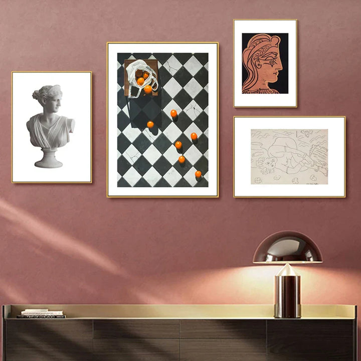 Vintage Vogue Abstrakte Renaissance Kunstgalerie Wandkunst Leinwanddrucke Bilder für Wohnzimmer Esszimmer Moderne Kunst für zeitgenössische Innenräume