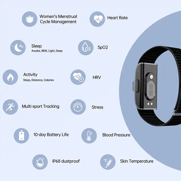 LifeTrack Aktivitätsarmband – Diskreter Fitness-Tracker mit Herzfrequenz- und Schrittzähler