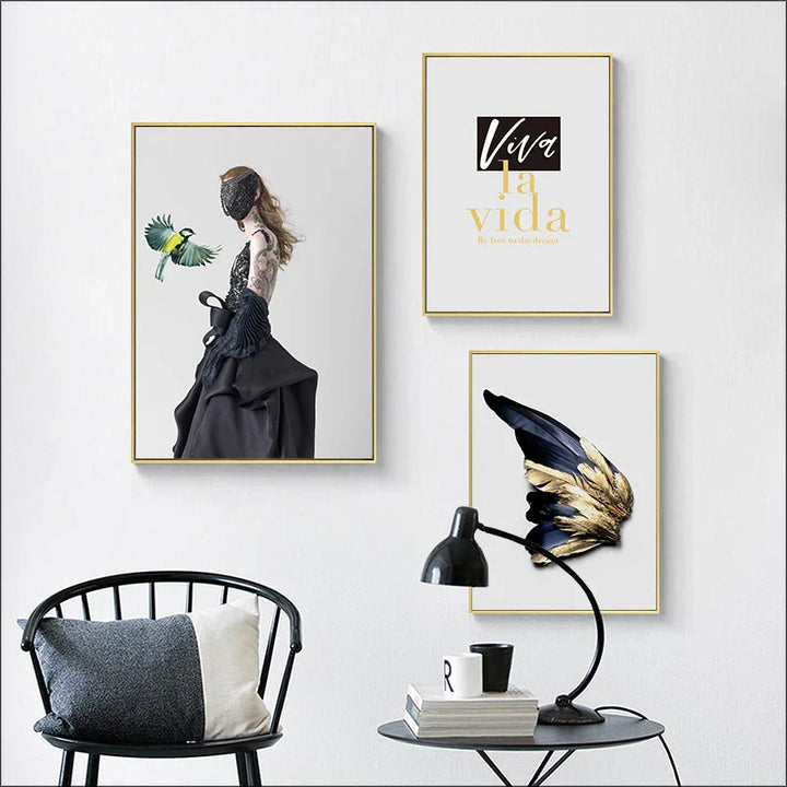 Viva La Vida Minimalistisch Feder Mode Lebensstil Zitat Wandkunst Feine Kunst Leinwanddrucke Bilder Für Wohnzimmer Inspirierende nordische Wohnkultur