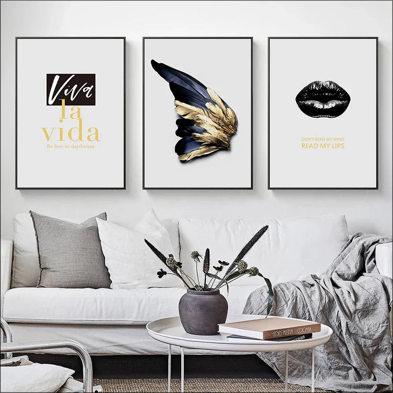 Viva La Vida Minimalistisch Feder Mode Lebensstil Zitat Wandkunst Feine Kunst Leinwanddrucke Bilder Für Wohnzimmer Inspirierende nordische Wohnkultur