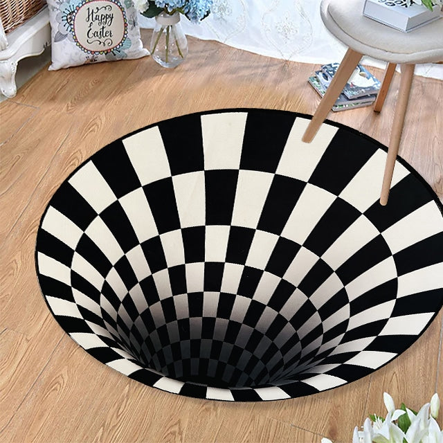 Runder Vortex 3D-Illusionsteppich - 100 cm - rutschfest | Karnz