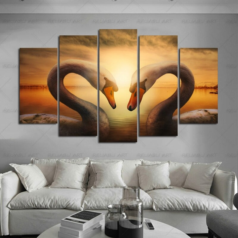 5 Panels "Bunte Tierdruck"-Wandkunst Modulare Bilder Poster