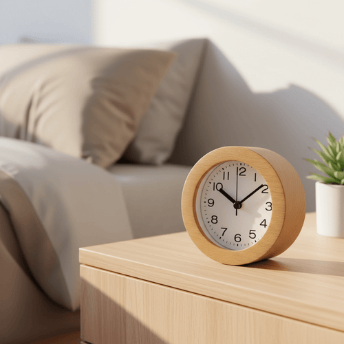 Lautloser Wecker aus Holz für gemütliche Schlafzimmer
