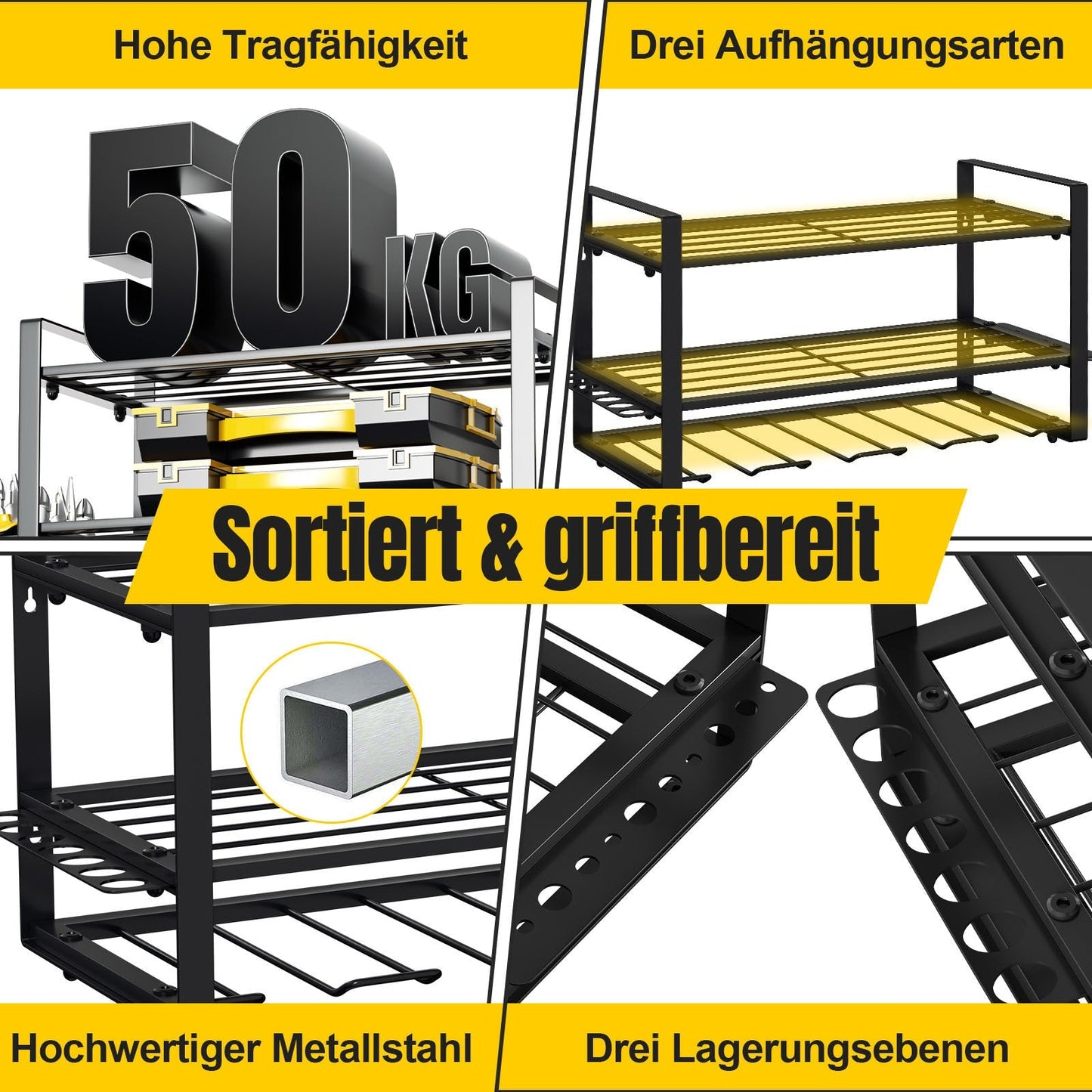 Werkzeughalter Wandhalterung 50kg Tragen | Karnz