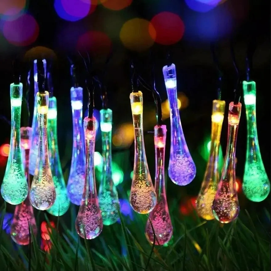 Solarbetriebene Tautropfen-Lichterkette für den Garten, wasserdichtes LED-Dekorationslicht für Außenbereiche | Karnz