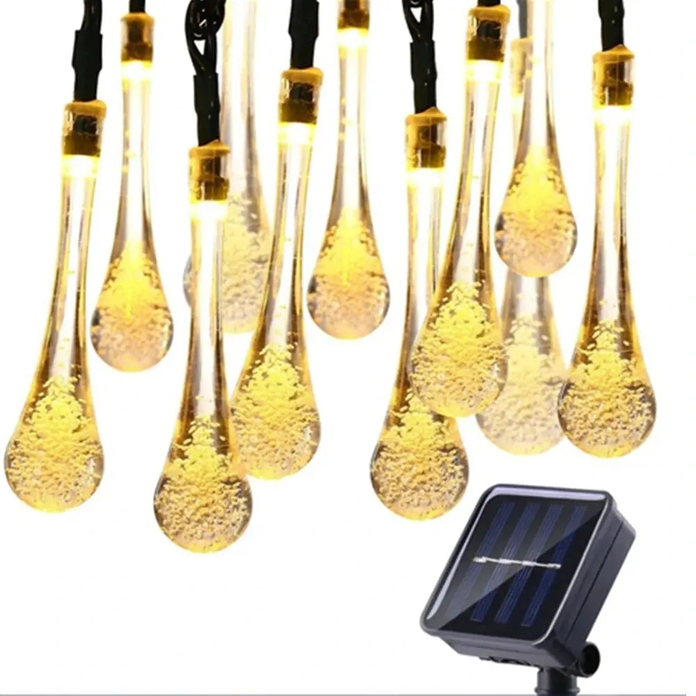 Solarbetriebene Tautropfen-Lichterkette für den Garten, wasserdichtes LED-Dekorationslicht für Außenbereiche | Karnz
