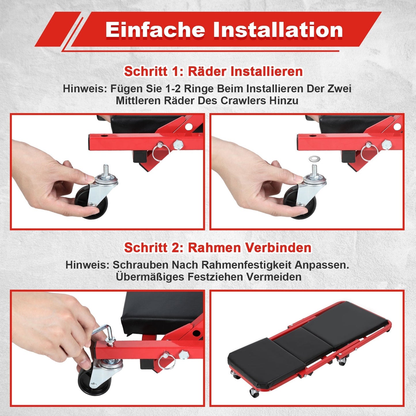 Montagerollbrett Werkstattliege Rollbrett KFZ | Karnz