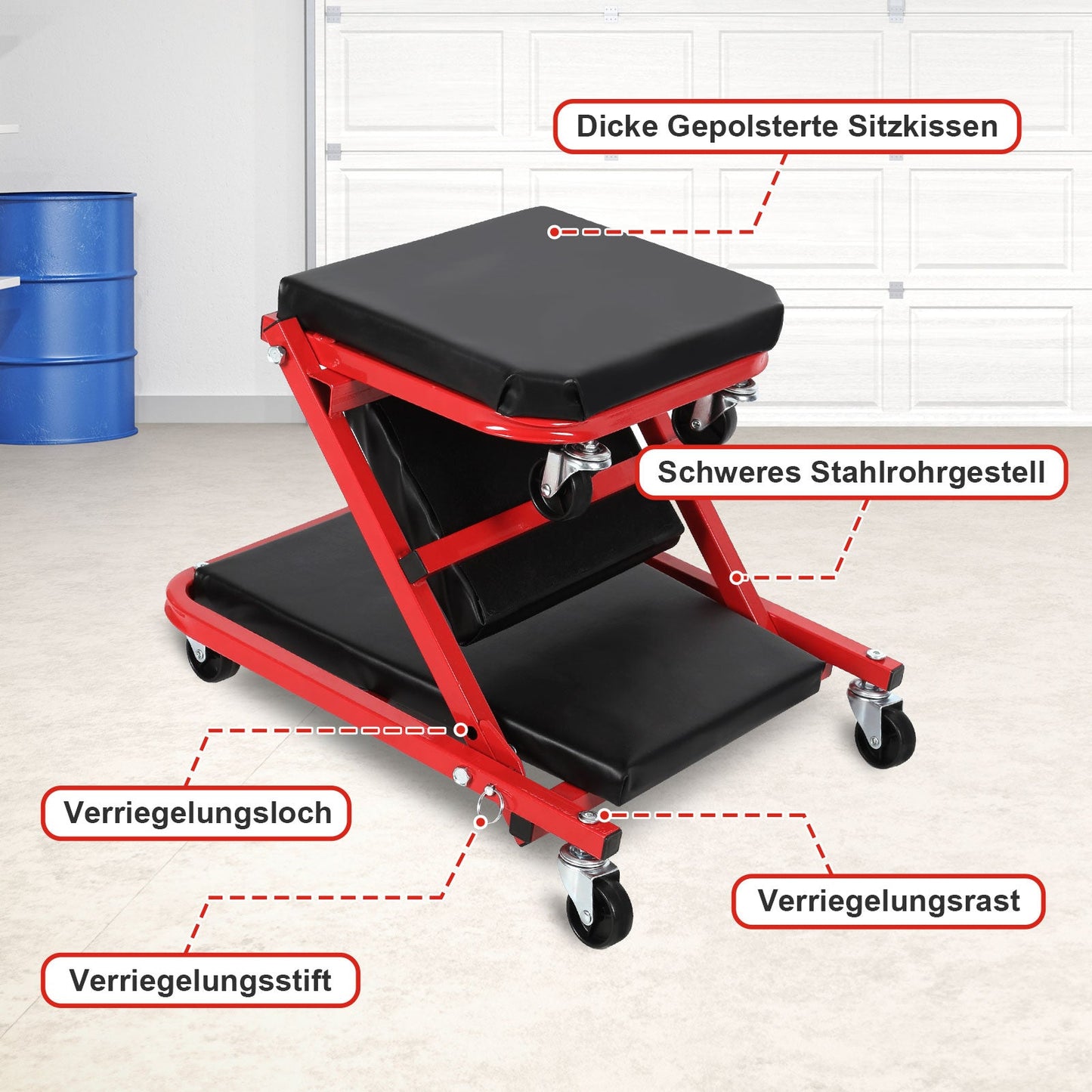 Montagerollbrett Werkstattliege Rollbrett KFZ | Karnz