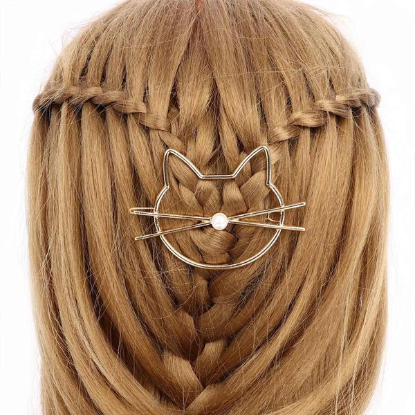 Whiskered Cat Perlenhaarnadel | Karnz