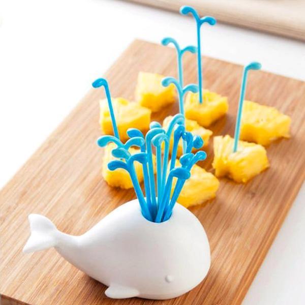 Weißes Beluga-Wal-Party-Picks-Set | Karnz