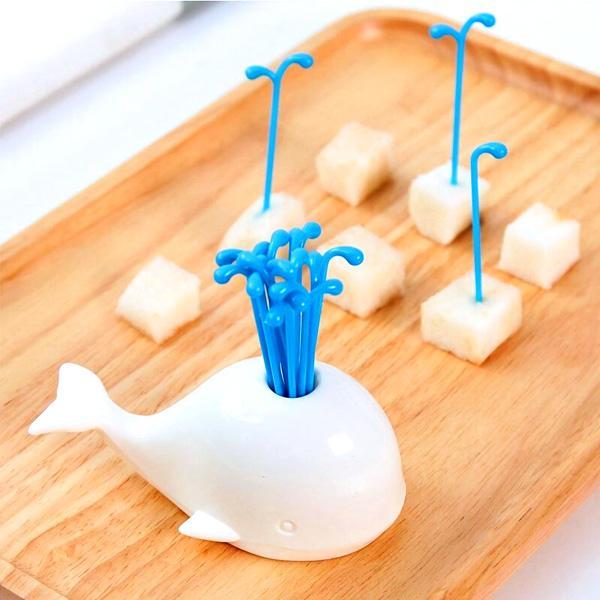 Weißes Beluga-Wal-Party-Picks-Set | Karnz