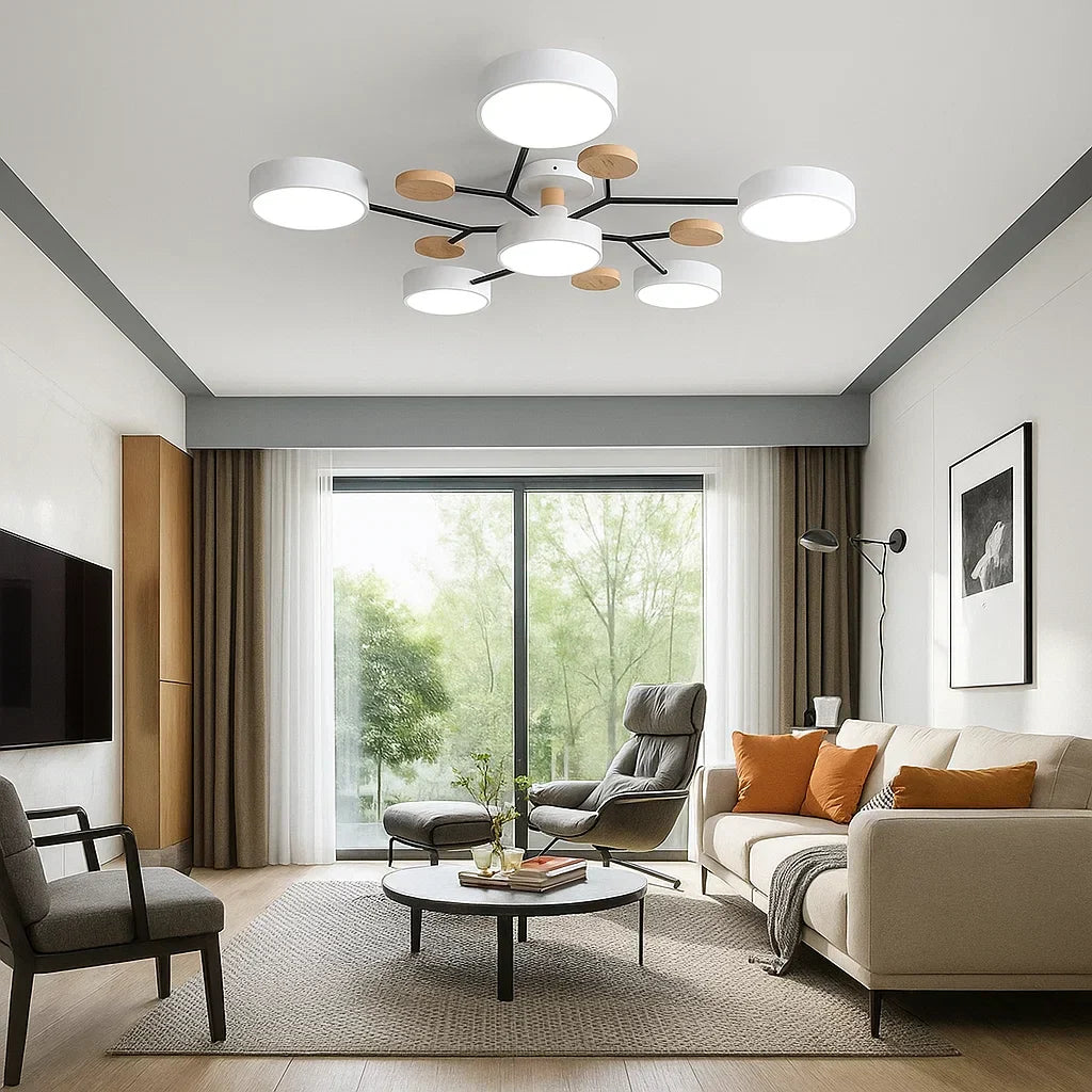 Moderne LED-Deckenleuchte, flache Montage