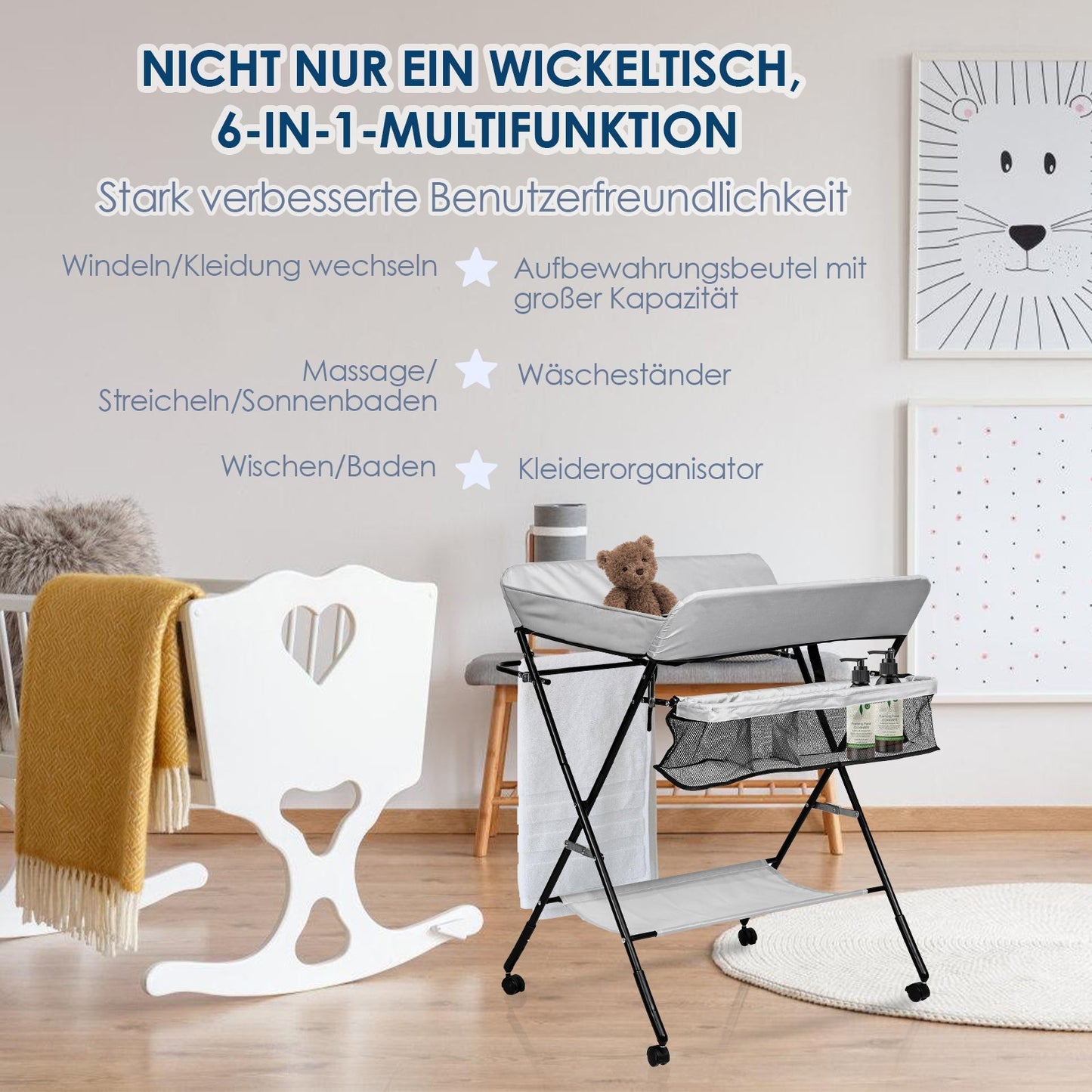 Wickeltisch Klappbar Baby Wickelkommode | Karnz