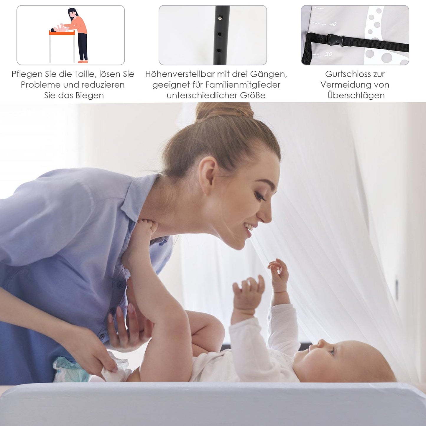 Wickeltisch Klappbar Baby Wickelkommode | Karnz