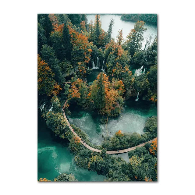 Wildnis Landschaft Bergsee Wald Wandkunst Fine Art Leinwand Drucke Bilder von Ruhe für Wohnzimmer Esszimmer Kunst Dekor