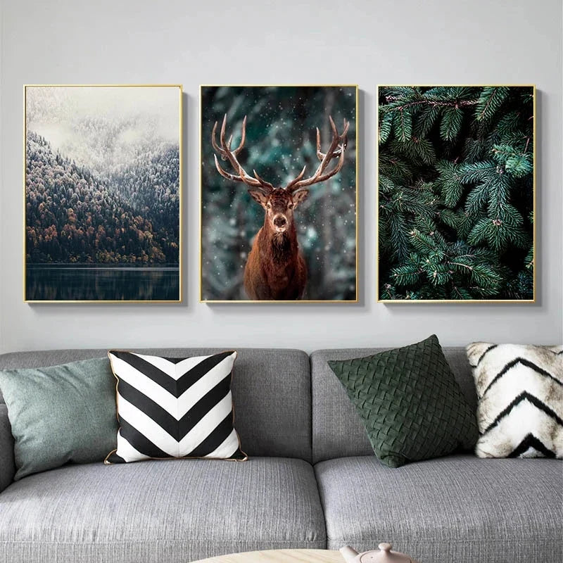 Wildnis Landschaft Bergsee Wald Wandkunst Fine Art Leinwand Drucke Bilder von Ruhe für Wohnzimmer Esszimmer Kunst Dekor