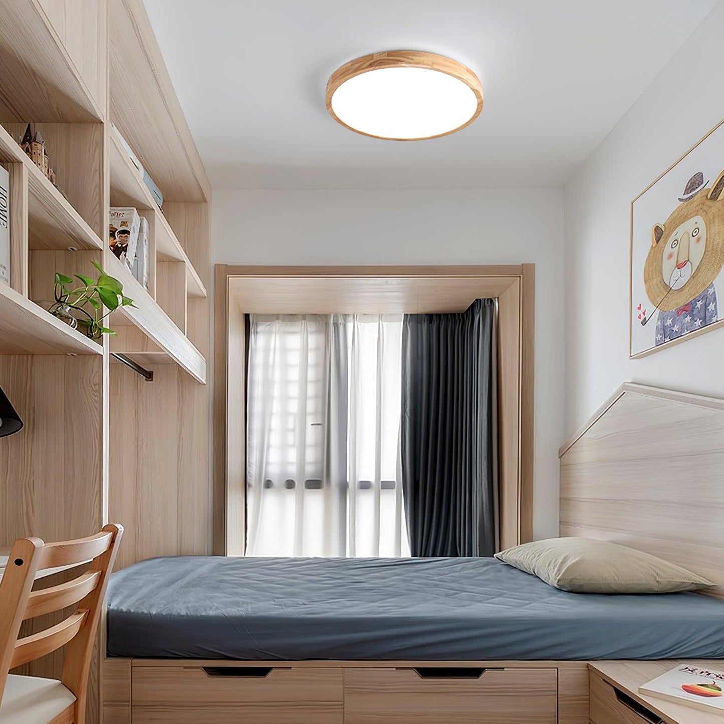 Holz Flush Mount Deckenleuchte | Karnz