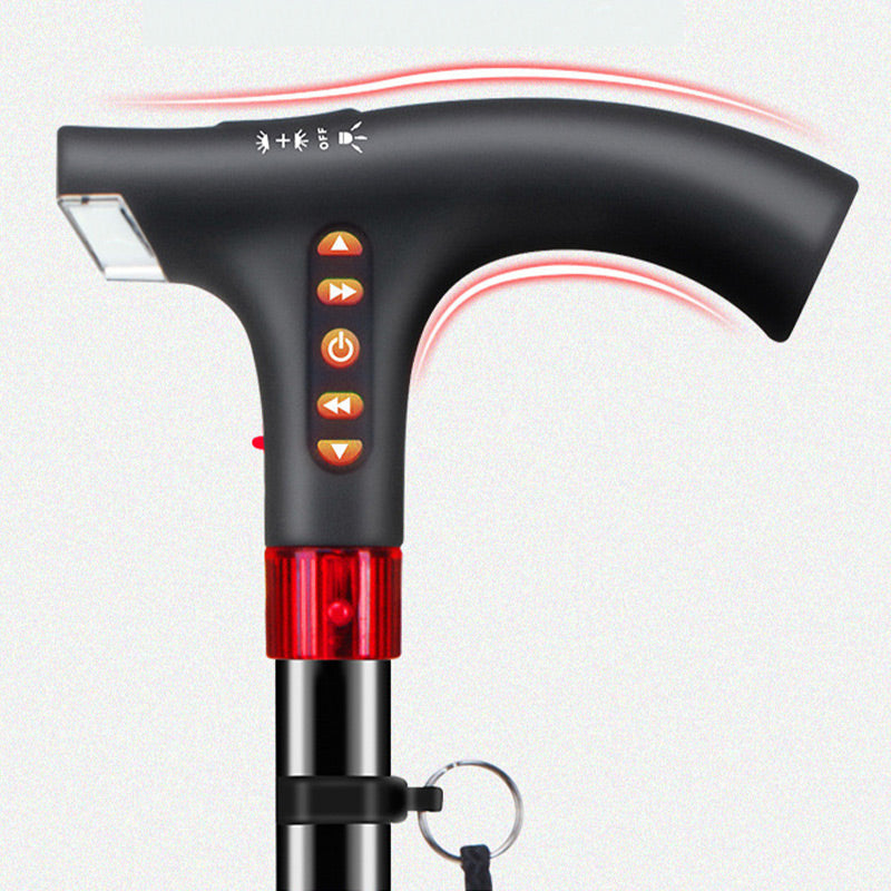 Sandsberg | Intelligenter Gehstock | LED-Licht mit Sturzalarm | Schwarz